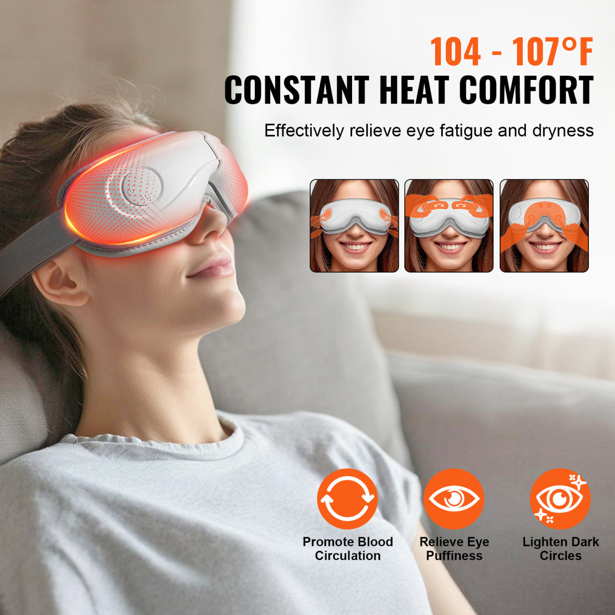 FrostGlow Dream Spa heated Bluetooth eye massager, folded view