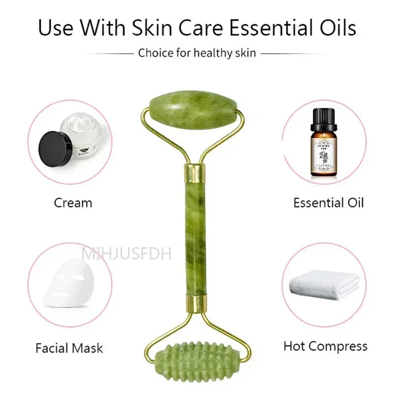 FrostGlow Jade Facial Roller — Cooling Lift & De-Puff