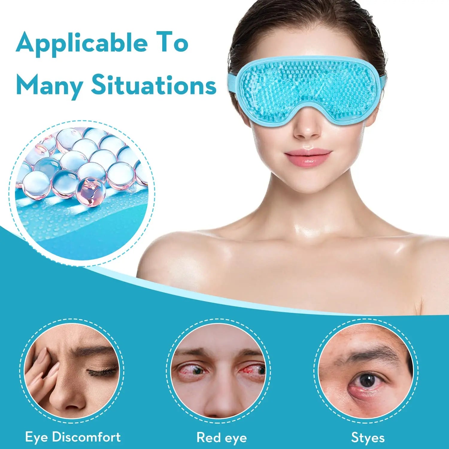 FrostGlow Cooling Gel Eye Mask — Reusable De-Puff Compress