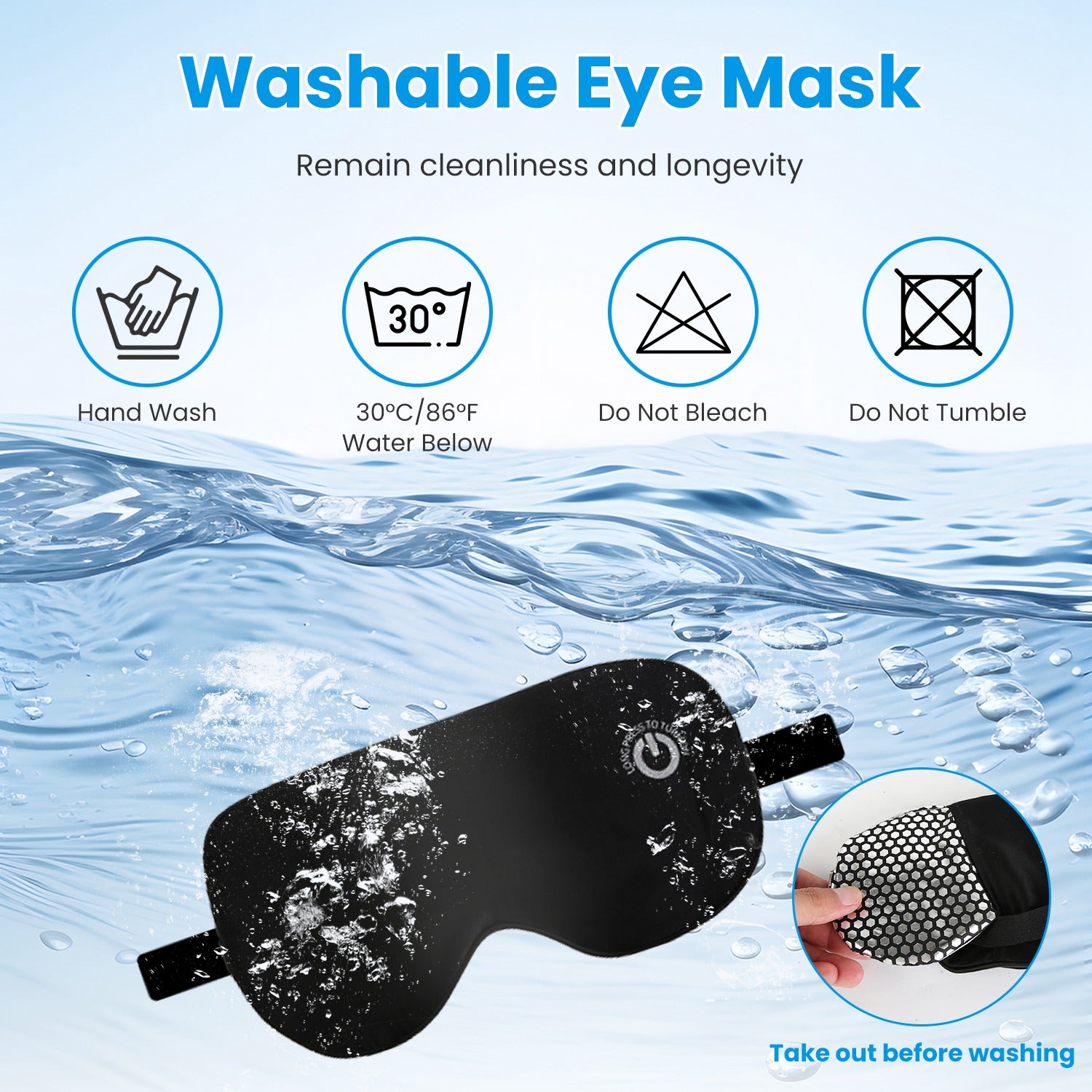 FrostGlow warm silk eye mask cordless heated compress